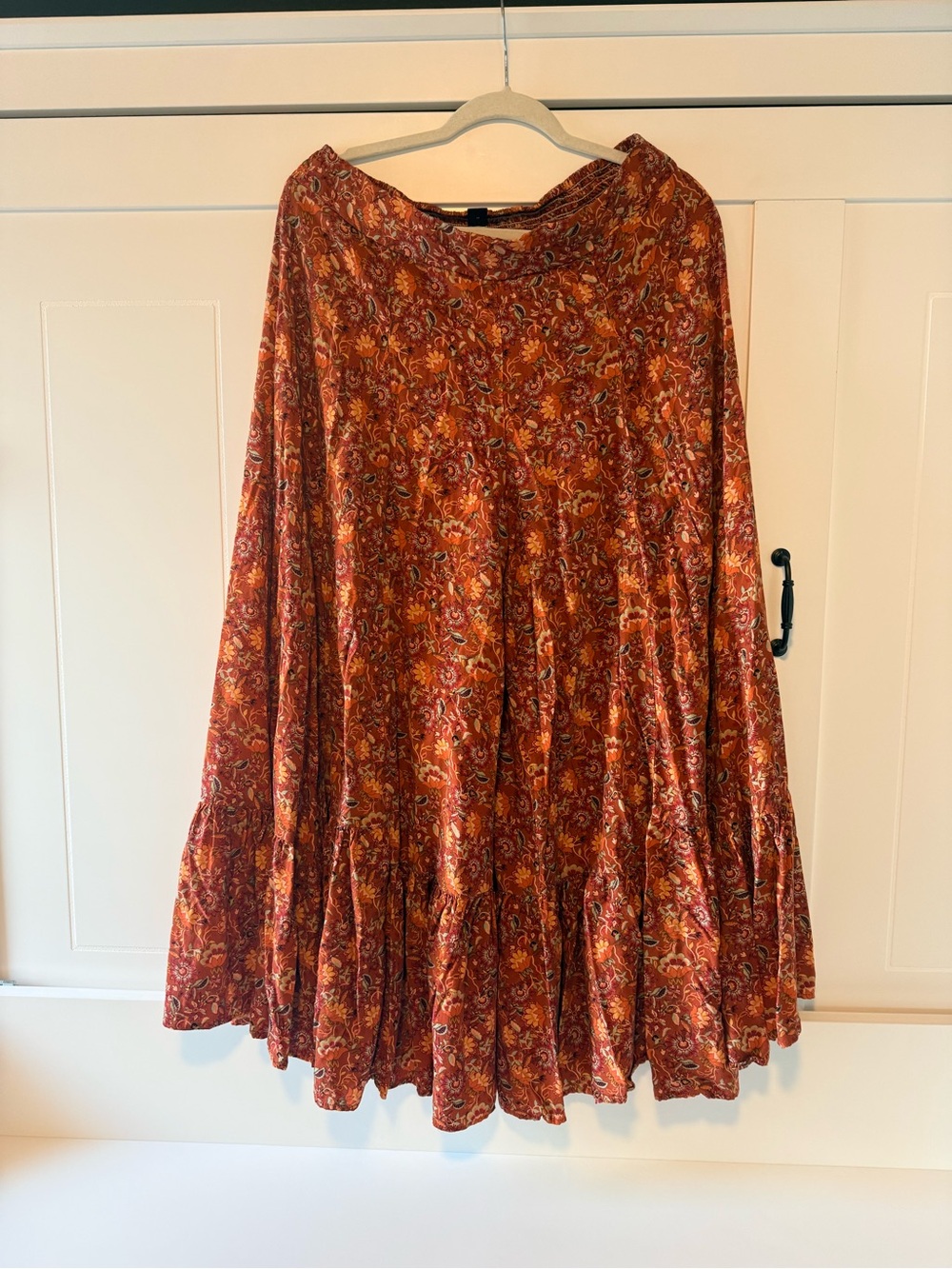 SHEIN Rust Floral Boho Flare Pants - Picture 7 of 7